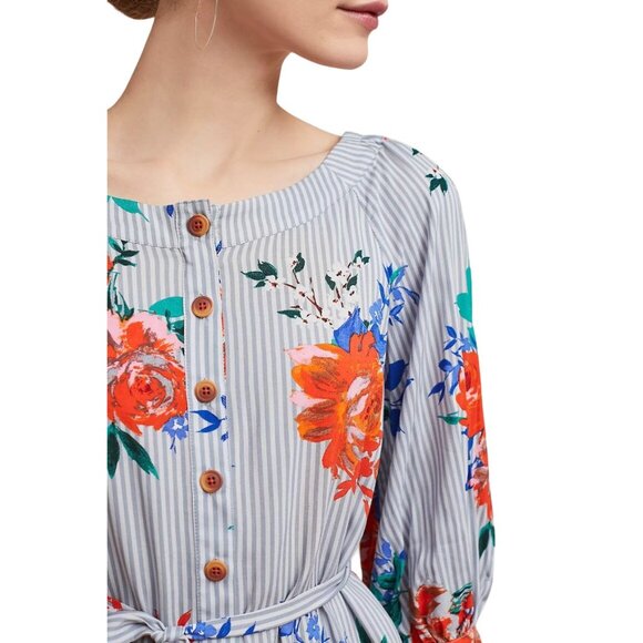 Anthropologie Maeve Lilorne Floral Buttondown Women's Top Size 0 New without Tag - Picture 4 of 8